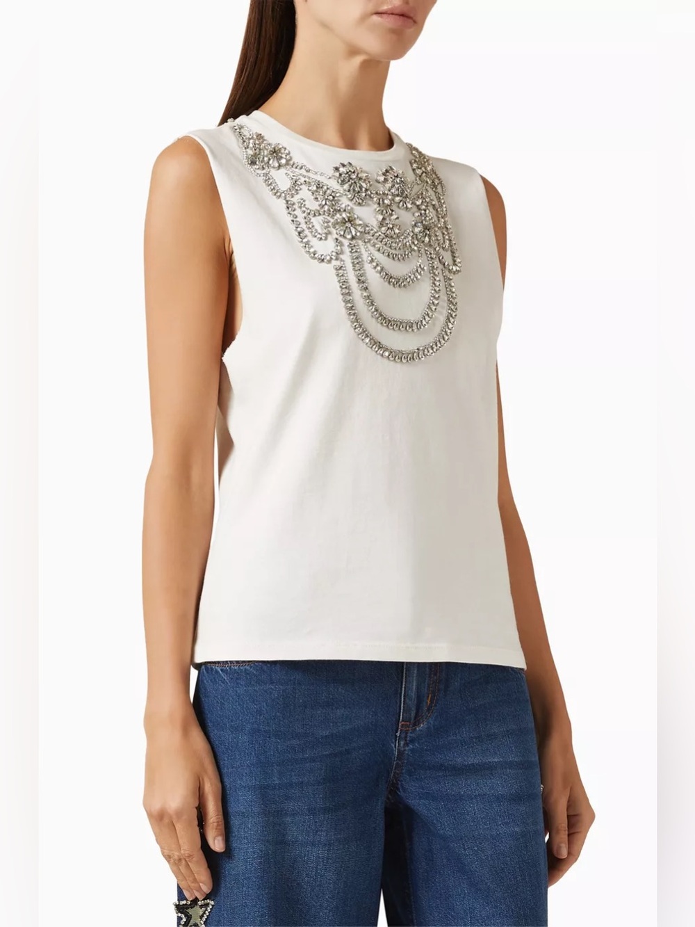 Alice and Olivia Dede Rhinestone Embellished Tank Top